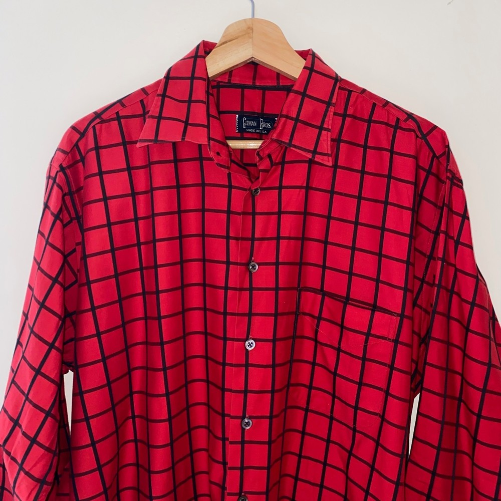 Gitman Bros Red Stripe Button Down Size Unmarked … - image 2